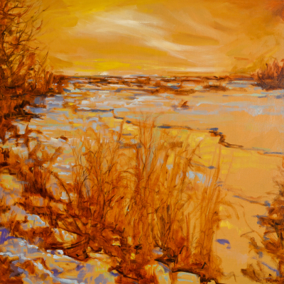 Kim Pollard | Artist | Alberta | Winter Sun | Visceral | Canadian Art | Prairie | Alberta Art | Ten Mile Creek 