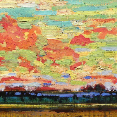 Evening Sky | Visceral Landscapes | Artist | Kim Pollard | Canadian Artist | Prairie Painting