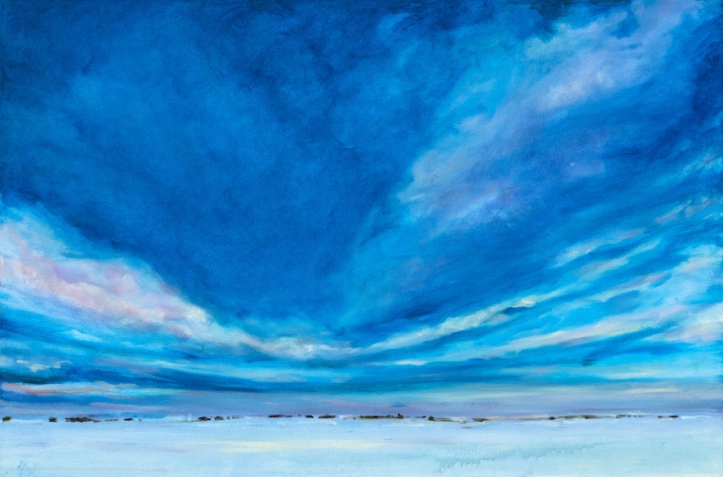 Purple Sky Morning | Kim Pollard | Canadian Art | Alberta Landscape | Prairie Landscape Painting | Fine Art 
