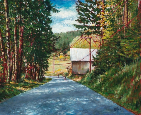 The Old Barn on Pazor Point Rd, Pender Island | Landscape Paintings | Kim Pollard | Canadian Artist | Pender Island | British Columbia