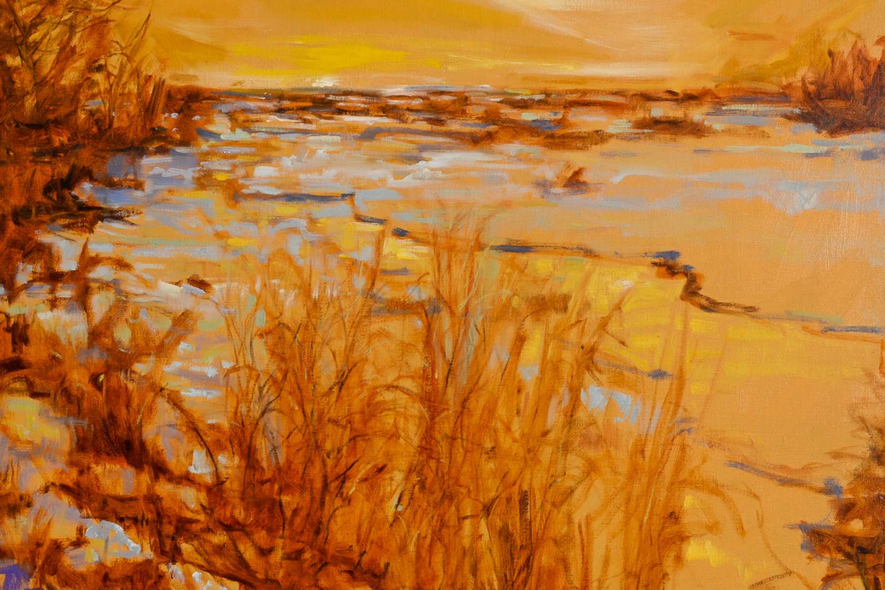 Kim Pollard | Artist | Alberta | Winter Sun | Visceral | Canadian Art | Prairie | Alberta Art | Ten Mile Creek 